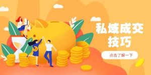 私域成交技巧，帮你从入门到精通，破解四大痛点，快速变现，轻松收钱-泰戈创艺资源库
