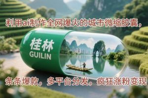 （14704期）利用ai制作全网爆火的城市微缩胶囊，条条爆款，多平台分发，疯狂涨粉变现-泰戈创艺资源库