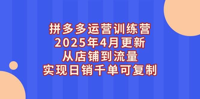 （14469期）拼多多运营训练营2025年4月更新，从店铺到流量，实现日销千单可复制-泰戈创艺资源库