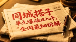 同城搭子群19.9单点爆破日入千,搭子组局月入万,全网最细拆解-泰戈创艺资源库