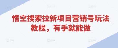 悟空搜索拉新项目营销号玩法教程，有手就能做-泰戈创艺资源库