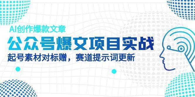 公众号爆文项目实战，AI创作爆款文章，起号素材对标赠（附赛道AI提示词）-泰戈创艺资源库