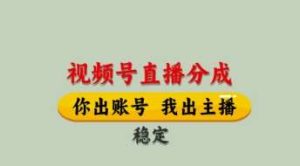 视频号直播分成,全程托管招募,单月轻松变现8k【揭秘】-泰戈创艺资源库