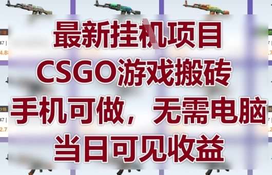 最新挂G项目，CSGO游戏搬砖，手机可做，无需电脑，当日见收益【揭秘】-泰戈创艺资源库