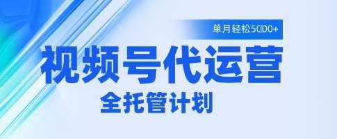 视频号代运营2.0，全程托管招募，单月轻松变现5k【揭秘】-泰戈创艺资源库