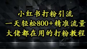 小红书打粉引流，一天轻松500+精准流量，大佬都在用的打粉教程-泰戈创艺资源库