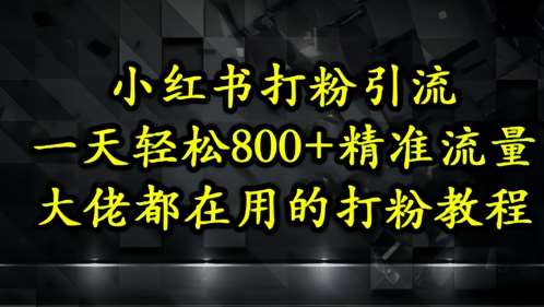 小红书打粉引流，一天轻松500+精准流量，大佬都在用的打粉教程-泰戈创艺资源库