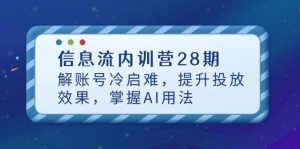 （14535期）信息流内训营28期，解账号冷启难，提升投放效果，掌握AI用法-泰戈创艺资源库