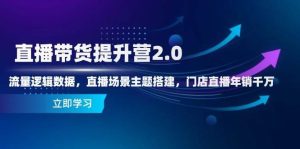 直播带货提升营2.0:流量逻辑数据,直播场景主题搭建,门店直播年销千万-泰戈创艺资源库