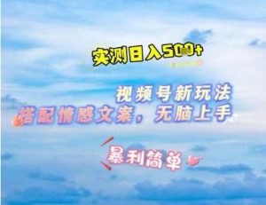 微信视频号最新玩法,表情包搭配情感文案,2分钟一条原创作品,简单好上手,轻松日入几张-泰戈创艺资源库