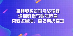 (14868期)短视频投流班实战课程,选品剪辑与账号运营,突破流量池,高效带货变现-泰戈创艺资源库