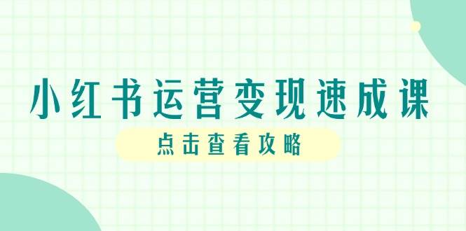 （14951期）小红书运营变现速成课，账号搭建到暴力起号，个人IP全流程指南-泰戈创艺资源库