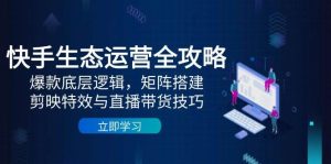 (14728期)快手生态运营全攻略:爆款底层逻辑,矩阵搭建,剪映特效与直播带货技巧-泰戈创艺资源库