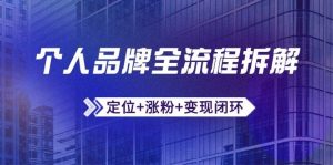 （14799期）个人品牌全流程拆解：定位+涨粉+变现闭环，微信生态运营与资源整合-泰戈创艺资源库