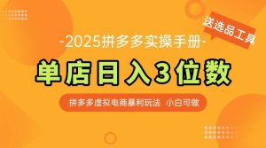 （14826期）最新拼多多虚拟电商实操手册 单店日入3位 小白快速上手【附赠选品工具】-泰戈创艺资源库