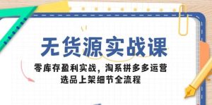 （14831期）无货源实战课：零库存盈利实战，淘系拼多多运营，选品上架细节全流程-泰戈创艺资源库