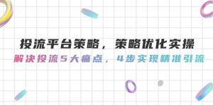 (14862期)投流平台策略,策略优化实操,解决投流5大痛点,4步实现精准引流-泰戈创艺资源库