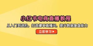 (14873期)小红书电商直播教程,从入门到进阶,打造爆单直播间,提升数据复盘能力-泰戈创艺资源库