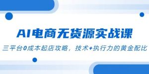 （14982期）AI电商无货源实战课，三平台0成本起店攻略，技术+执行力的黄金配比-泰戈创艺资源库
