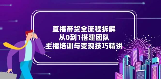 （15004期）直播带货全流程拆解：从0到1搭建团队，主播培训与变现技巧精讲-泰戈创艺资源库