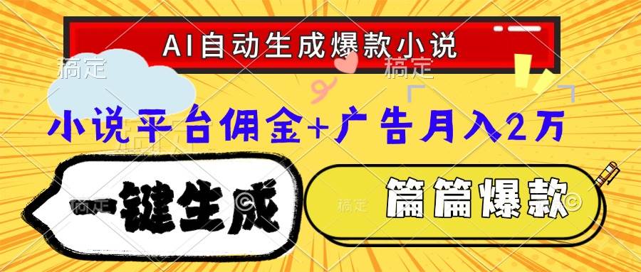 (15051期)Ai自动生成网文爆款小说,一件生成小说大纲、故事情节,每篇都是爆款,…-泰戈创艺资源库