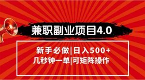 (15073期)兼职副业项目4.0玩法,信息录入,阶梯收入模式,几秒一单,可矩阵操作…-泰戈创艺资源库
