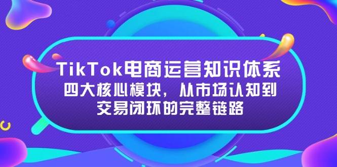 (15065期)TikTok电商运营知识体系:四大核心模块,从市场认知到交易闭环的完整链路-泰戈创艺资源库