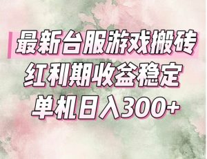 （15101期）最新台服游戏搬砖，红利期收益高稳定，操作简单，小白闭眼入。-泰戈创艺资源库
