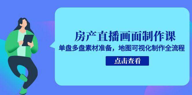 （15156期）房产直播画面制作课，单盘多盘素材准备，地图可视化制作全流程-泰戈创艺资源库