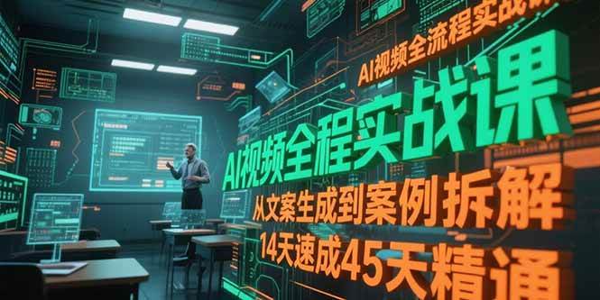 （15172期）AI视频全流程实战课，从文案生成到案例拆解，14天速成45天精通-泰戈创艺资源库