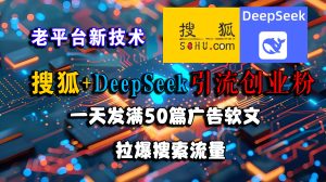 (15180期)搜狐+DeepSeek引流创业粉,老平台新技术 一天发满50篇广告软文,拉爆搜索流量-泰戈创艺资源库