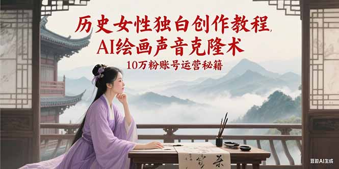 （15186期）历史女性独白创作教程，AI绘画声音克隆术，10万粉账号运营秘籍-泰戈创艺资源库