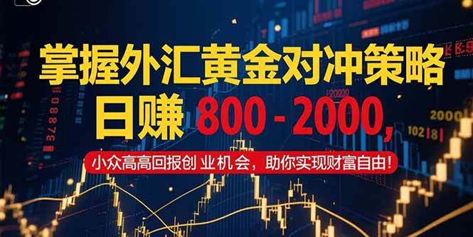 （15198期）掌握外汇黄金对冲策略，日赚 800 – 2000，小众高回报创业机会，助你实…-泰戈创艺资源库