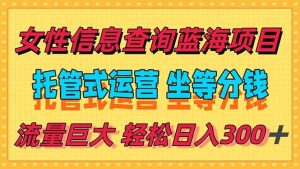 (15216期)稳定日入300+,小众信息查询蓝海项目,全程懒人式托管,解放你的时间-泰戈创艺资源库