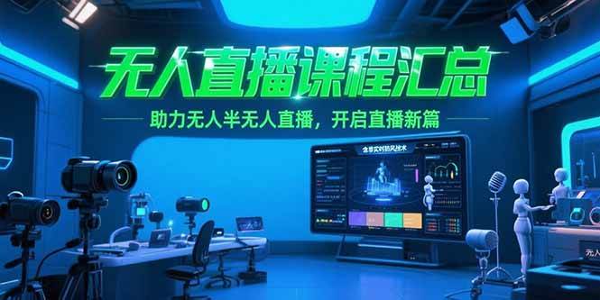 （15218期）无人直播课程汇总，含非实时防风技术，助力无人半无人直播，开启直播新篇-泰戈创艺资源库