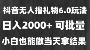 （15250期）最新风口暴力撸金技术，无人撸礼物，长期稳定 一天收益2000+，小白当天…-泰戈创艺资源库