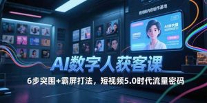 （15247期）AI数字人获客课，6步突围+霸屏打法，短视频5.0时代流量密码-泰戈创艺资源库