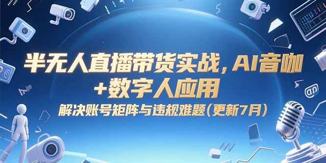 （15280期）半无人直播带货实战，AI音咖+数字人应用 解决账号矩阵与违规难题(更新7月)-泰戈创艺资源库