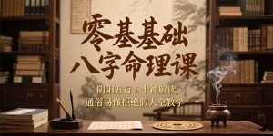 （15283期）零基础八字命理课，阴阳五行+十神解读，通俗易懂拒绝假大空教学-泰戈创艺资源库