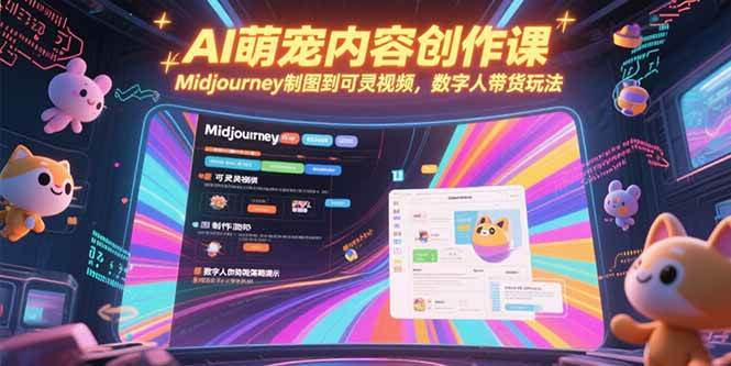 （15311期）AI萌宠内容创作课，Midjourney制图到可灵视频，数字人带货玩法-泰戈创艺资源库