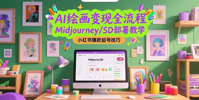 （15324期）AI绘画变现全流程，Midjourney/SD部署教学，小红书爆款起号技巧-泰戈创艺资源库