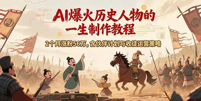 （15336期）AI历史人物赛道课程，2个月涨粉56万，含伙伴计划与收徒运营策略-泰戈创艺资源库