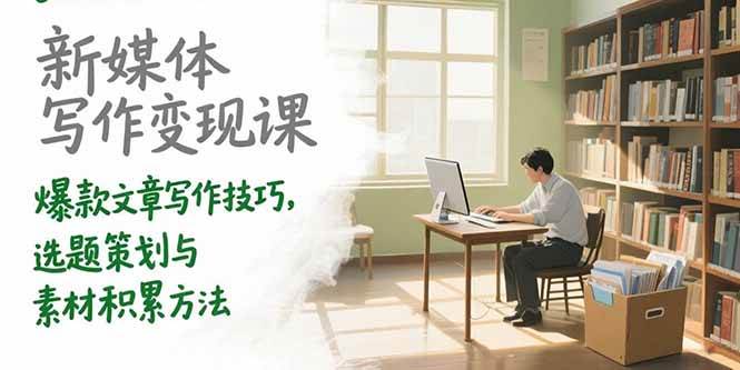 （15345期）新媒体写作变现课，爆款文章写作技巧，选题策划与素材积累方法-泰戈创艺资源库