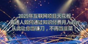 （15354期）2025年互联网项目天花板，普通人如何通过卖项目实现逆风翻盘，月入5W＋！-泰戈创艺资源库