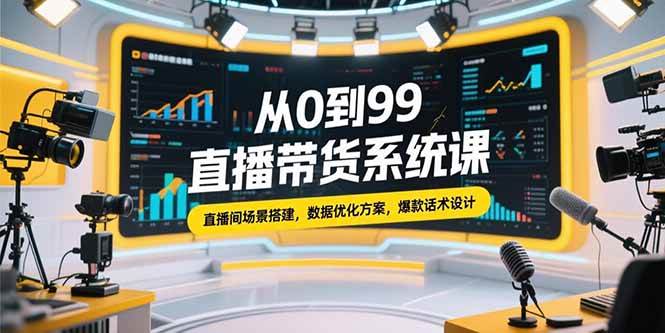 （15362期）从0到99直播带货系统课，直播间场景搭建，数据优化方案，爆款话术设计-泰戈创艺资源库