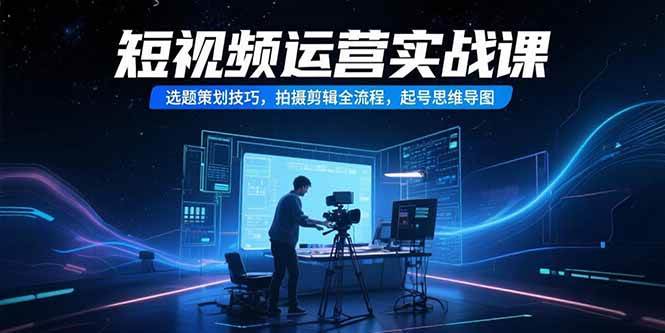 （15375期）短视频运营实战课，选题策划技巧，拍摄剪辑全流程，起号思维导图-泰戈创艺资源库