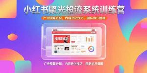 (15407期)小红书聚光投流系统训练营,广告预算分配,内容优化技巧,团队执行管理-泰戈创艺资源库