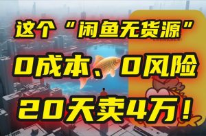 (15433期)别再瞎忙了!这个“闲鱼无货源”玩法,0成本、0风险,我20天卖4万!-泰戈创艺资源库