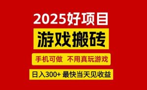 (15481期)游戏搬砖,手机可做,不用真玩游戏,最快当天见收益,副业创业网创兼职-泰戈创艺资源库