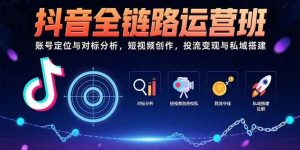 (15525期)抖音全链路运营班:账号定位与对标分析,短视频创作,投流变现与私域搭建-泰戈创艺资源库